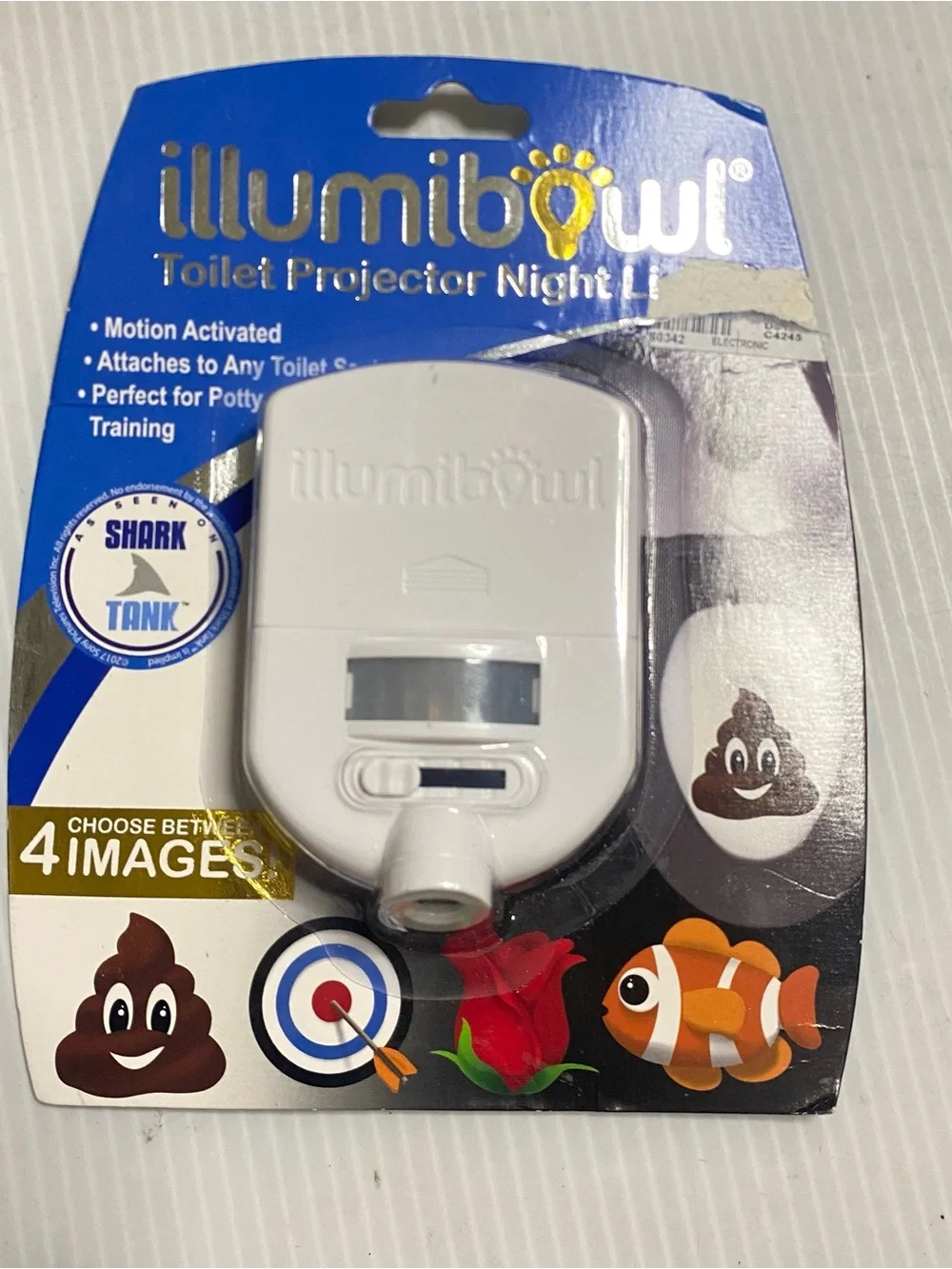 White Toilet Projector Night Light - Motion Activated